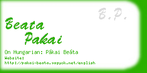 beata pakai business card