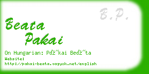 beata pakai business card